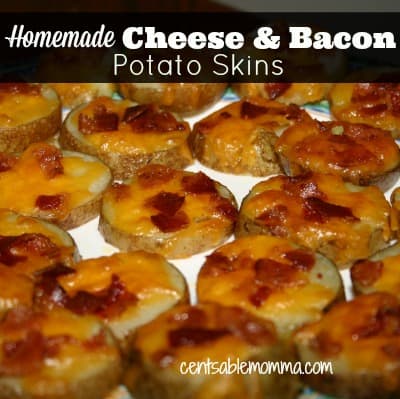 Try this easy and yummy recipe for Cheese and Bacon Potato Skins for your Game Day party.