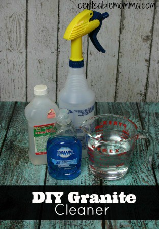 Easily clean your granite countertops with this homemade DIY Granite Cleaner recipe made with rubbing alcohol. #homemadecleaners #rubbingalcohol #granitecleaner #granitecountertops