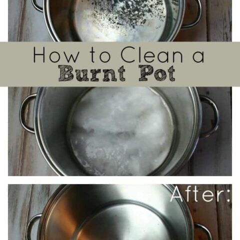 Using just 2 ingredients, check out to clean the burnt residue from a pot. I'm amazed at my results!
