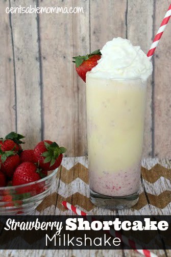 Add a little kick to your milkshakes with this homemade Strawberry Shortcake Milkshake recipe.
