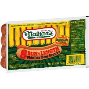 Printable Coupon: $1/2 Nathans Renowned Beef Franks + Walmart graphic about Nathans Printable Coupons referred to as Printable Coupon: $1/2 Nathans Renowned Beef Franks + Walmart