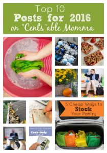 Need some inspiration for cleaning in the New Year or some tips to help your budget? Check out the Top 10 posts on Centsable Momma