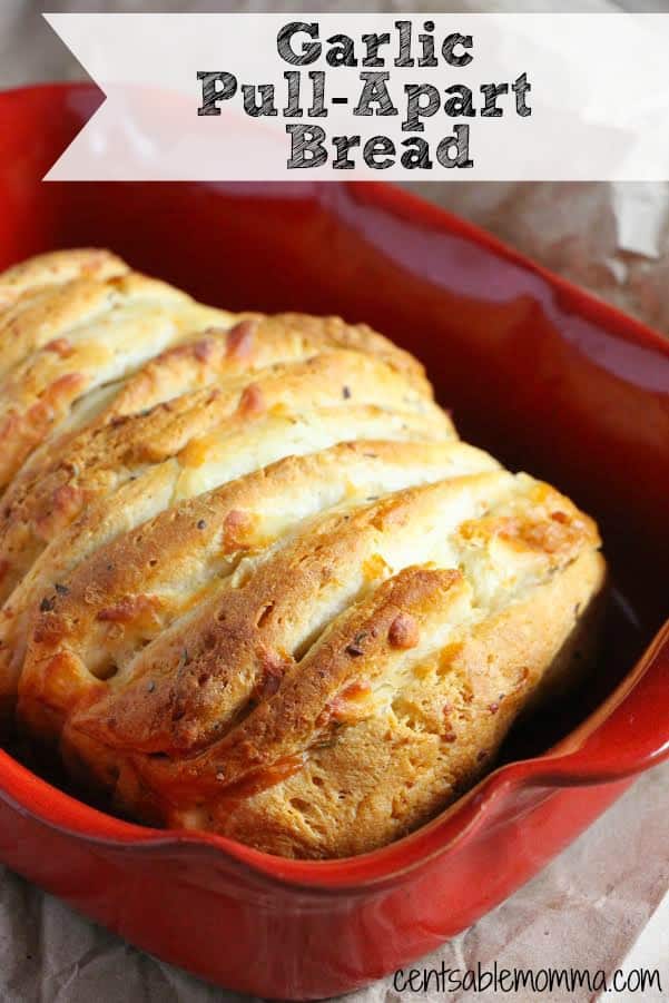 Make Italian dinner night even more fun with this Garlic Pull-Apart Bread recipe, made using premade biscuit dough. It's delicious!