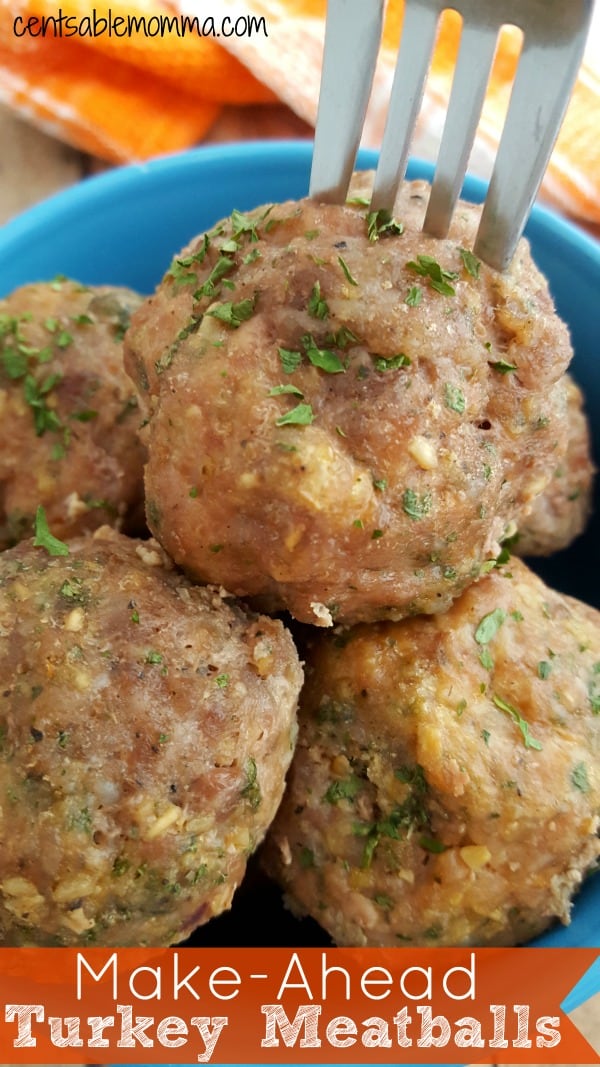 Pair these turkey meatballs with your favorite Italian dishes for a delicious dinner. The best part...you can make them ahead, freeze them, reheat, and add to your meal!