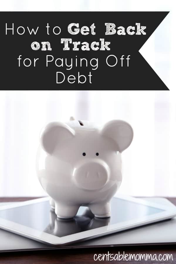 So you lost momentum on getting out of debt (or completely dropped off the bandwagon). No big deal! Check out these tips for how to get back on track for paying off your debt.