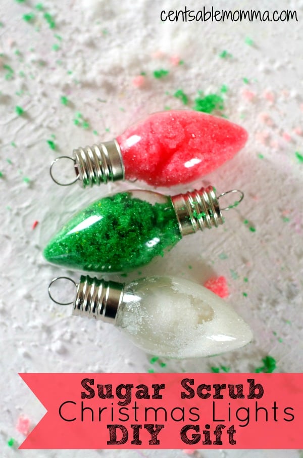 Easily create these DIY Sugar Scrub Christmas Lights as gifts for friends and family this Christmas using this mint recipe perfect for the holidays.