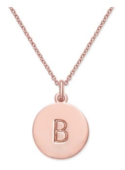 kate spade new york Rose Gold-Tone Initial Disc Pendant Necklace