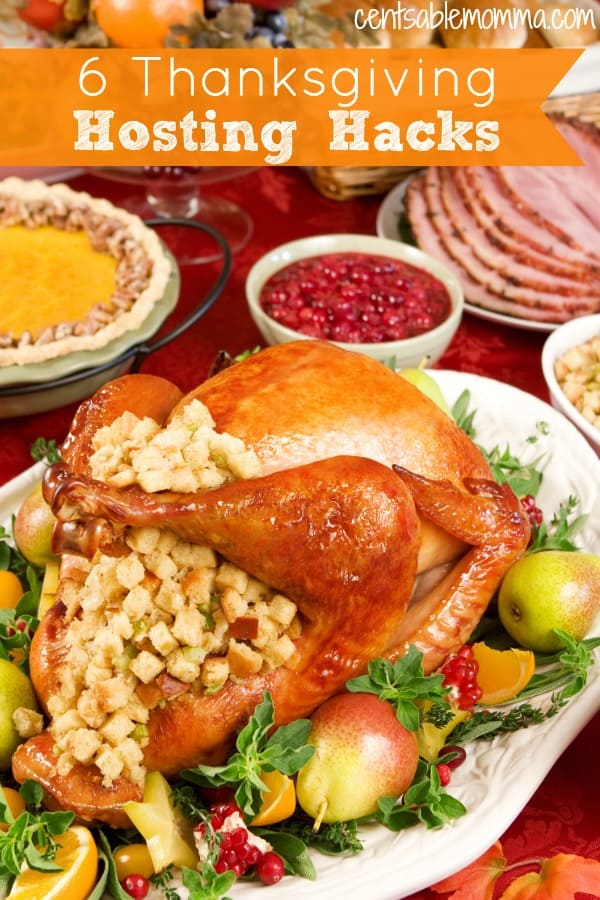 Don't stress about hosting Thanksgiving dinner at your house this year with these 6 Thanksgiving Hacks and tips to make the meal prep and clean up easier.