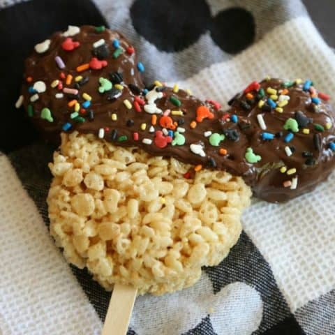 Image for Disney Copycat Recipes – Chocolate Dipped Mickey Rice Krispies Treats