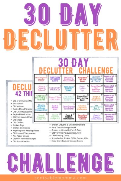 30 Day Declutter Challenge {FREE Printable} - Centsable Momma