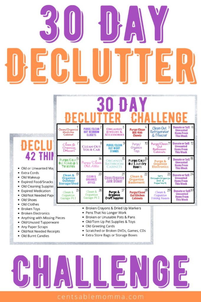 30 Day Declutter Challenge {FREE Printable} Centsable Momma