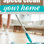 woman cleaning with microfiber mop