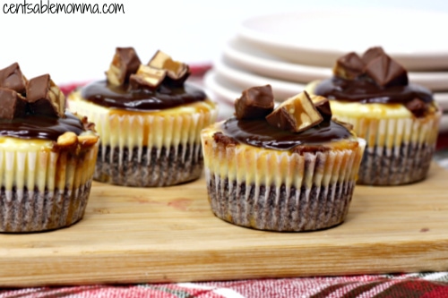 Snickers Mini Cheesecake Recipe - Centsable Momma 3